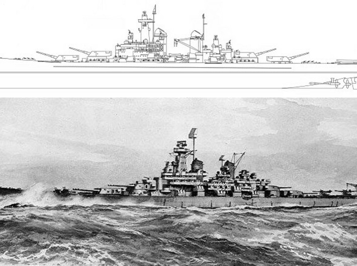 Nameplate USS Louisiana BB-71 (10 cm) 3d printed Proposed Montana-class battleship.
