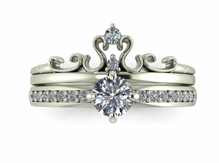 Crown ring Princess 3 NO STONES SUPPLIED 3d printed 