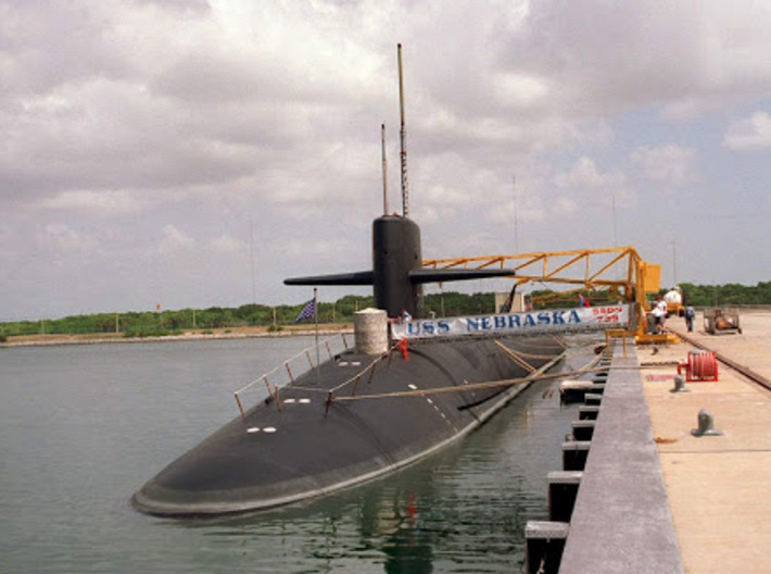 Nameplate USS Nebraska SSBN-739 (10 cm) 3d printed Ohio-class nuclear-powered ballistic missile submarine USS Nebraska SSBN-739.
