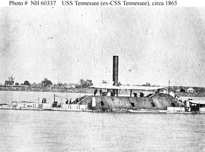 Nameplate USS Tennessee 1864 3d printed Casemate ironclad ram USS Tennessee, ex-CSS Tennessee.