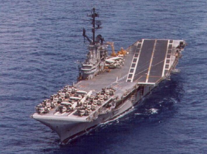 Nameplate USS Yorktown CVS-10 3d printed Essex-class aircraft carrier USS Yorktown CVS-10, Vietnam War-era appearance.