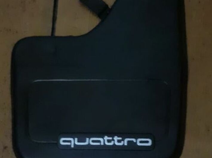 Set of 4 Audi Quattro Mudflap badges.  3d printed And fitted to a genuine mudflap