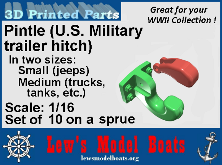 Pintle (U.S. Military Hitch) 1/16 scale 3d printed Ad