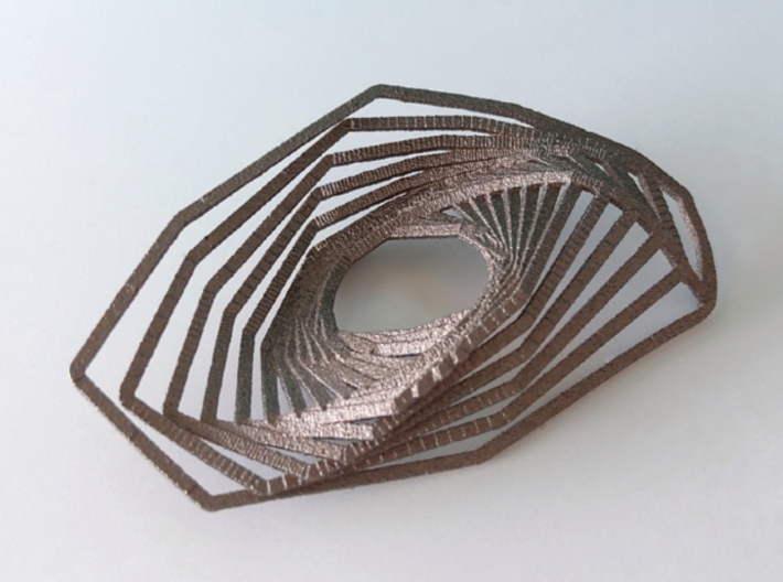 Swirl Volute Pendant 3d printed Swirl Volute Pendant - Polished Bronze Steel 