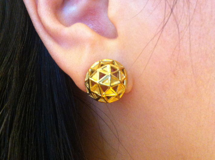 Icosphere Stud Earring 3d printed Add a caption...