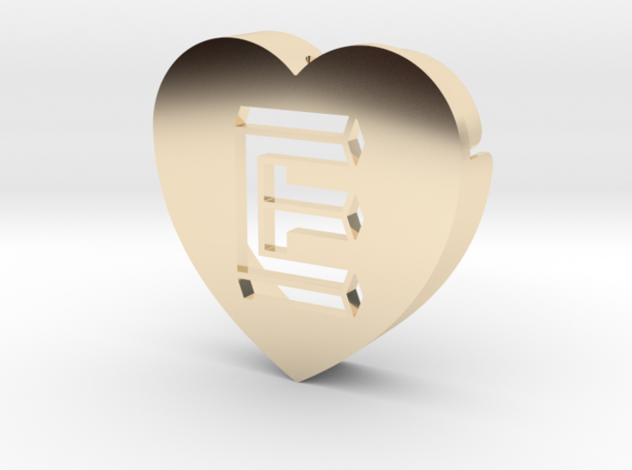 Heart shape DuoLetters print E 3d printed Heart shape DuoLetters print E
