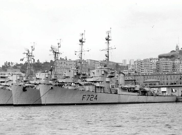 Nameplate Malgache F724 3d printed Cannon-class destroyer escort Malgache F724.