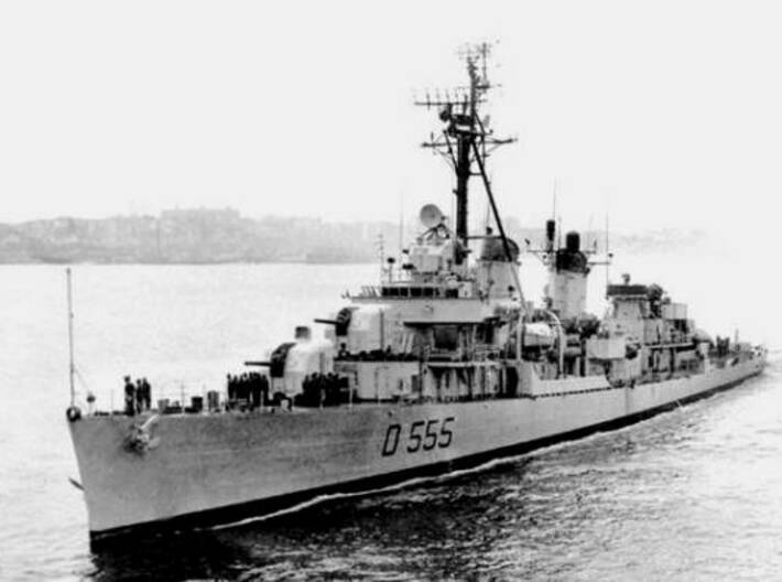 Nameplate Geniere D 555 3d printed Fletcher-class destroyer Geniere  D 555.