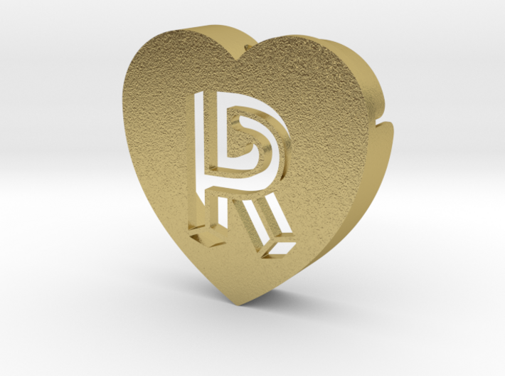 Heart shape DuoLetters print R 3d printed Heart shape DuoLetters print R