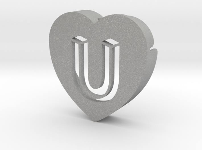 Heart shape DuoLetters print U 3d printed Heart shape DuoLetters print U