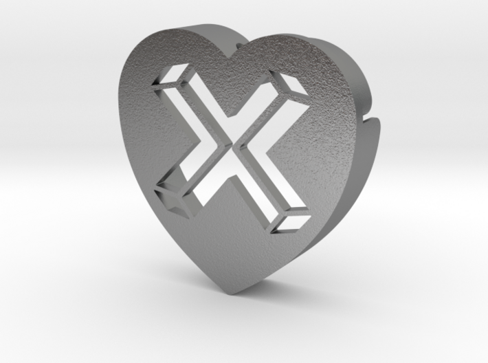 Heart shape DuoLetters print X 3d printed Heart shape DuoLetters print X