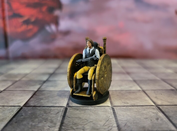 Human Male Artificer on Battle Wheelchair 3d printed
