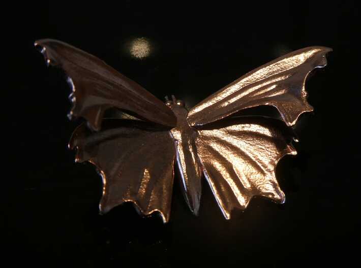 Comma Butterfly pendant - Nymphalidae C-album 3d printed Bronze