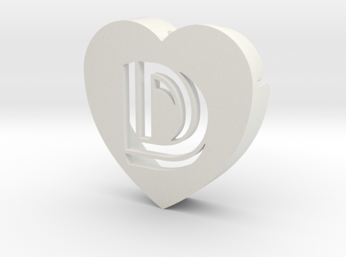 Heart shape DuoLetters print D 3d printed Heart shape DuoLetters print D