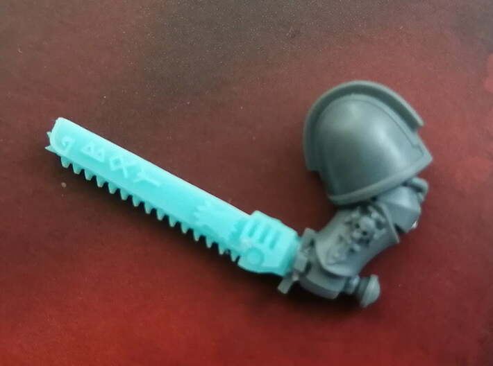 Space wolf viking chain swords 2 3d printed Glue in place