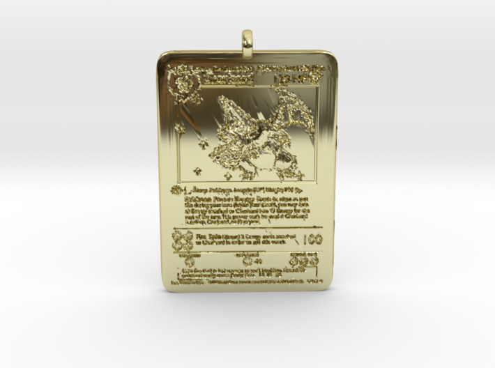 Charizard Pokemon Card pendant 3d printed 18K gold plated Charizard pokemon card