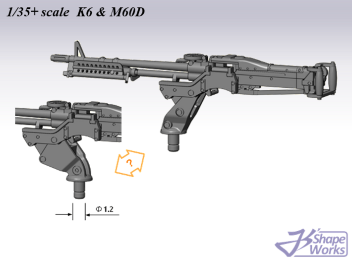 1/35+ K6 & M60D MG set 3d printed 