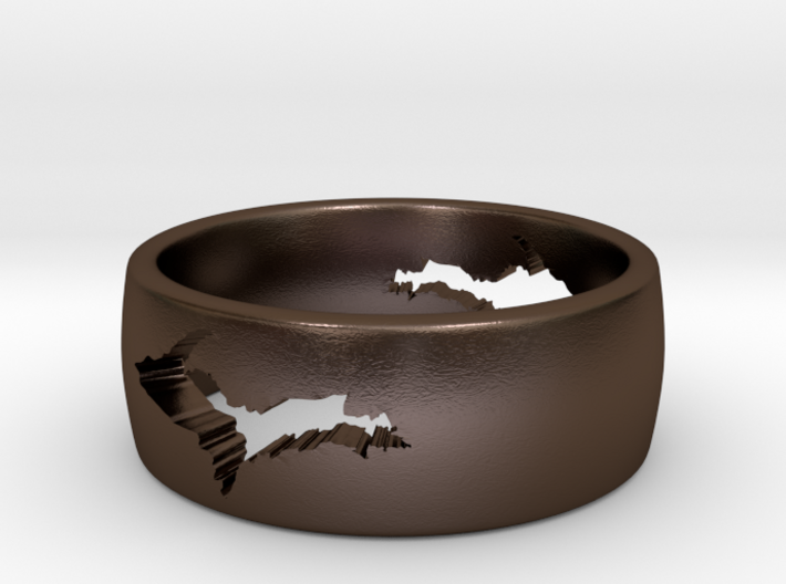 Upper Peninsula Comfort-Fit Ring  3d printed 