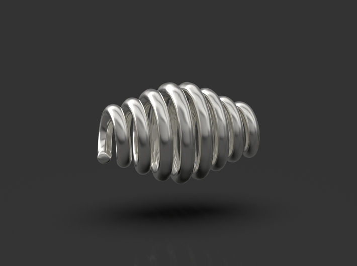 Small 925 Sterling Silver Spiral Pendant 3d printed