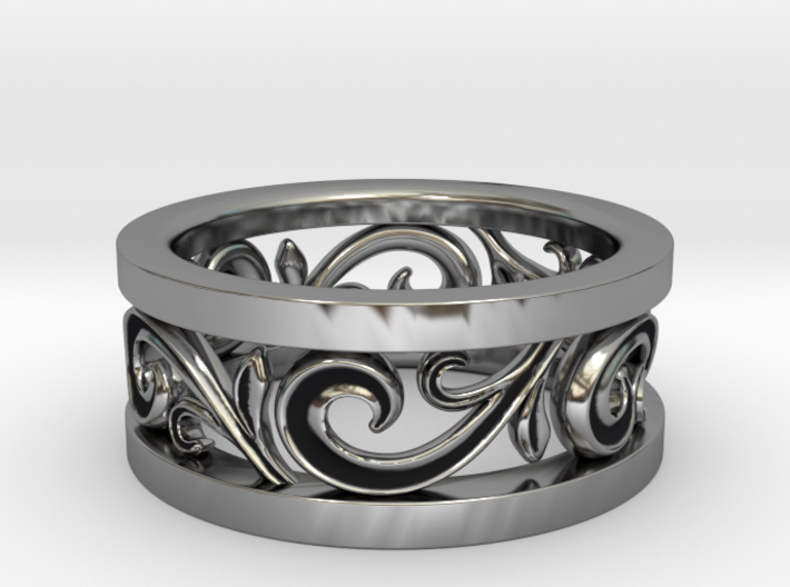 3D Open Scroll Ring 3d printed