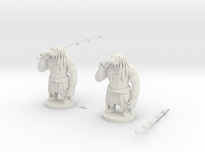 Goliath Werebear with Fishing Rod & Hook 3d printed 