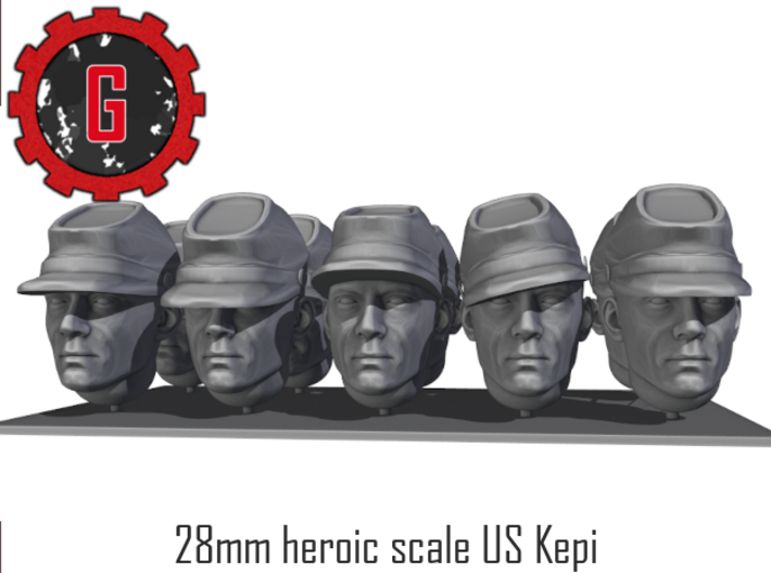 28mm heroic scale US Kepi 3d printed