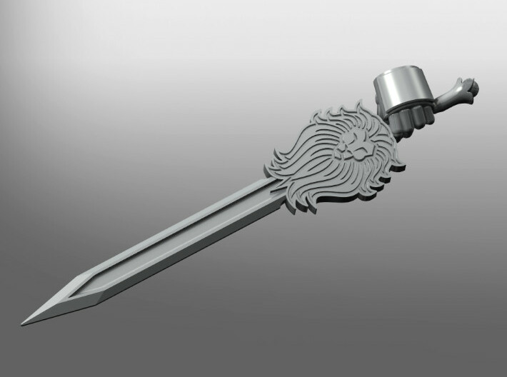Leonis pattern Prime Energy Sword (left) 3d printed