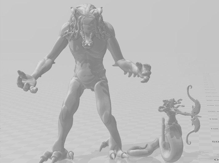 Medusa miniature model fantasy game dnd rpg gorgon 3d printed 