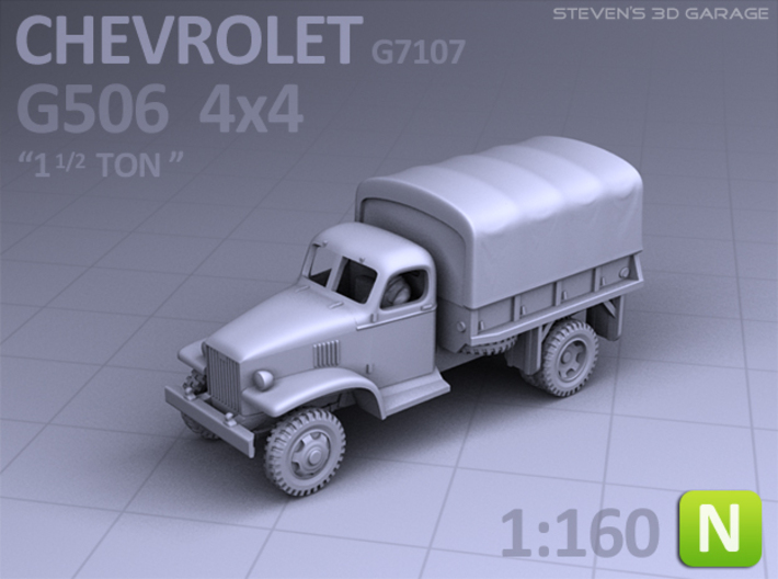 Chevrolet G506 4x4 Truck (canvas) - (N scale) 3d printed