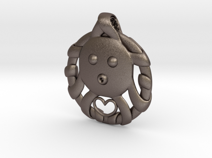 Cute Octopus Pendant with Heart 3d printed