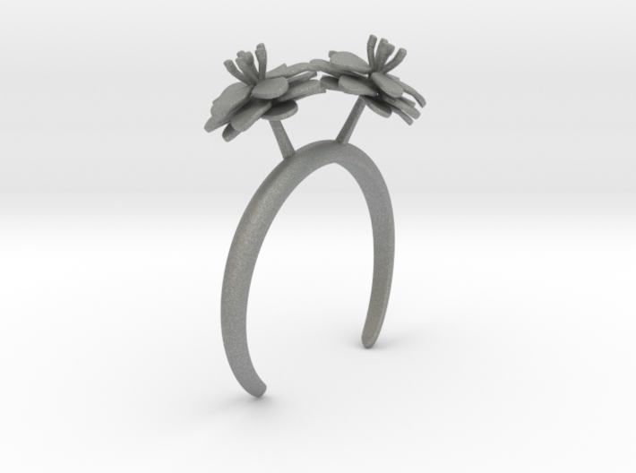 Bracelet with two large flowers of the Anemone R 3d printed