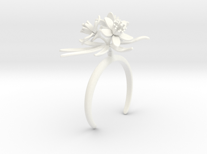 Bracelet with three large flowers of the Choisya 3d printed