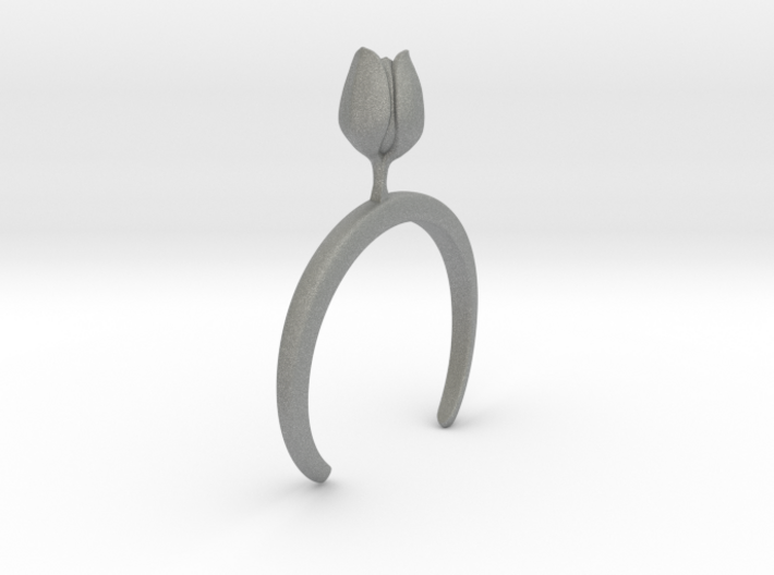 Bracelet with one large closed flower of the Tulip 3d printed