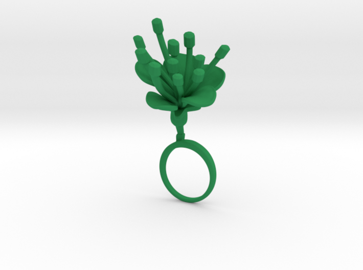 Ring with one large flower of the Cherry 3d printed