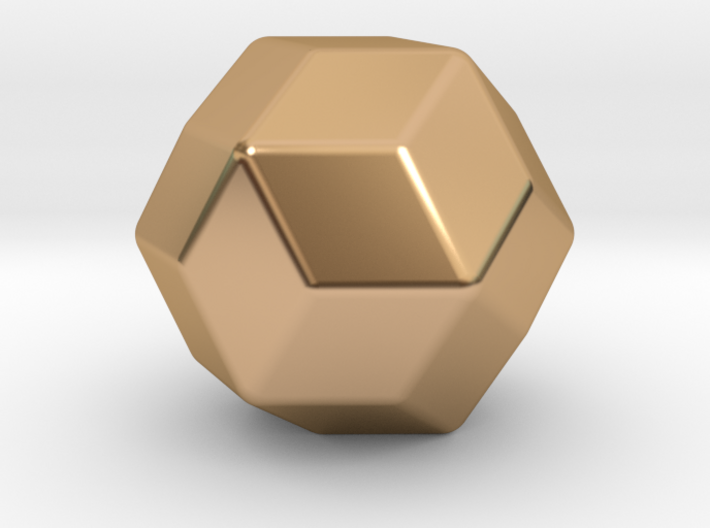 Rhombic Triacontahedron - 10mm - Round V2 3d printed