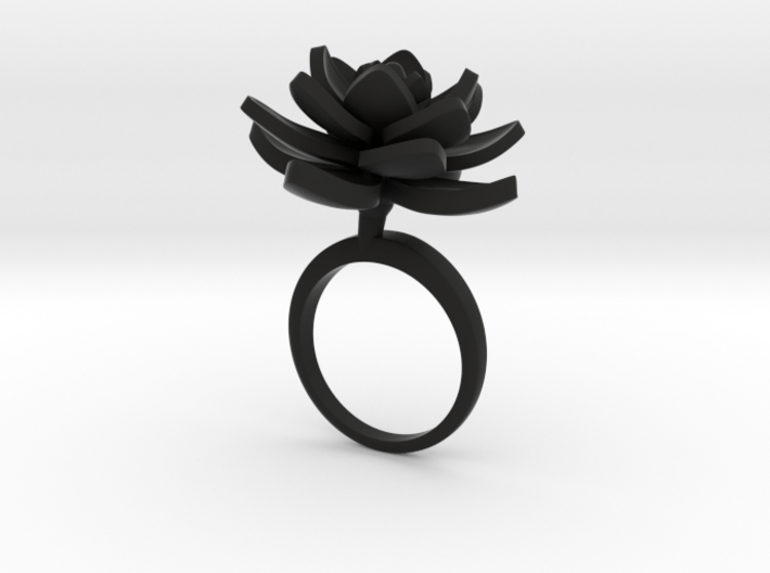 Ring with one large flower of the Lotus 3d printed