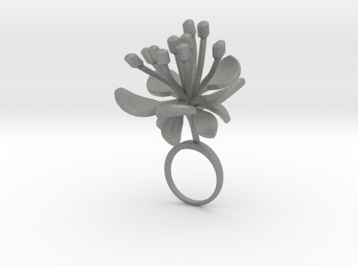 Ring with one large flower of the Raspberry 3d printed