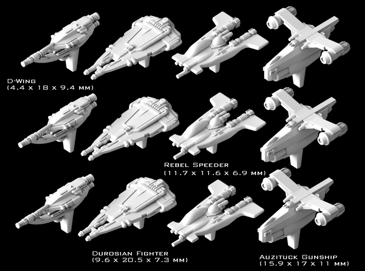 (Armada) Civilian Fighters Set I 3d printed