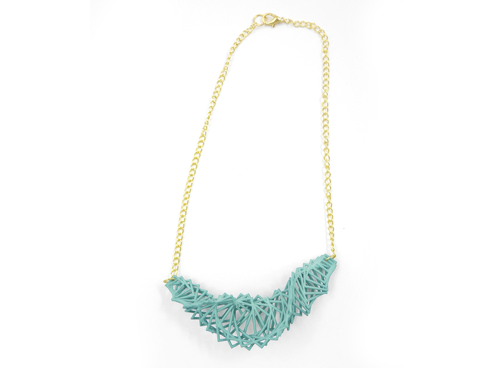 Arithmetic Necklace 3d printed Custom Dyed Nylon (Teal)