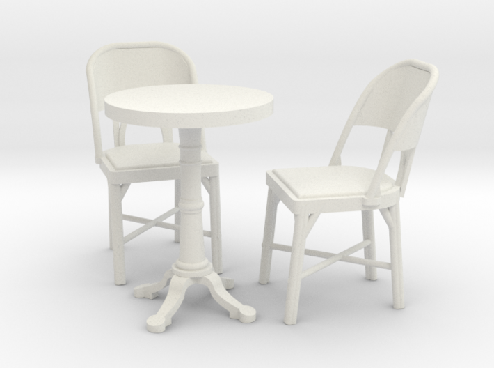 1:24 Cafe Table and Chair Set 3d printed