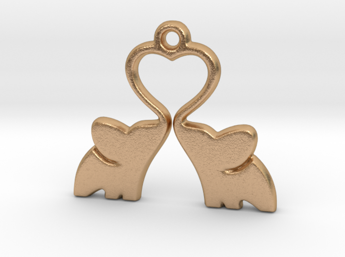Elephant Heart Charm 3d printed
