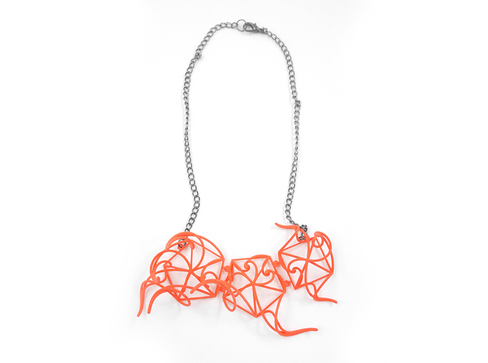 Aster Necklace 3d printed Custom Dyed Colors (Coral)