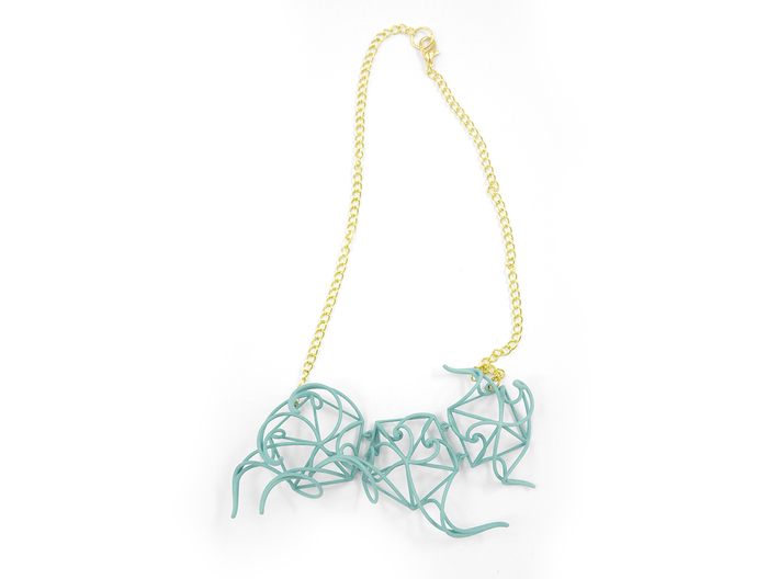 Aster Necklace 3d printed Custom Dyed Colors (Teal)