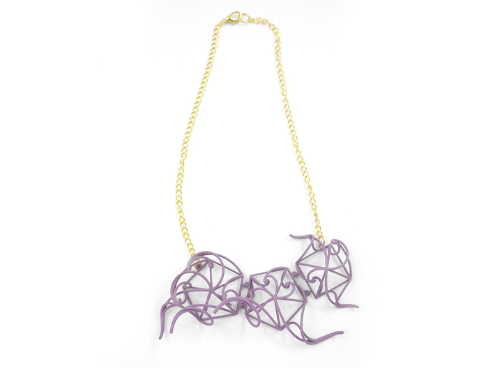 Aster Necklace 3d printed Custom Dyed Colors (Wisteria)