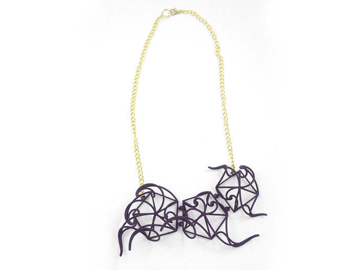 Aster Necklace 3d printed Custom Dyed Colors (Midnight)