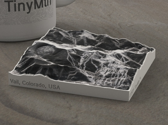 Vail in Winter, Colorado, USA, 1:100000 3d printed 