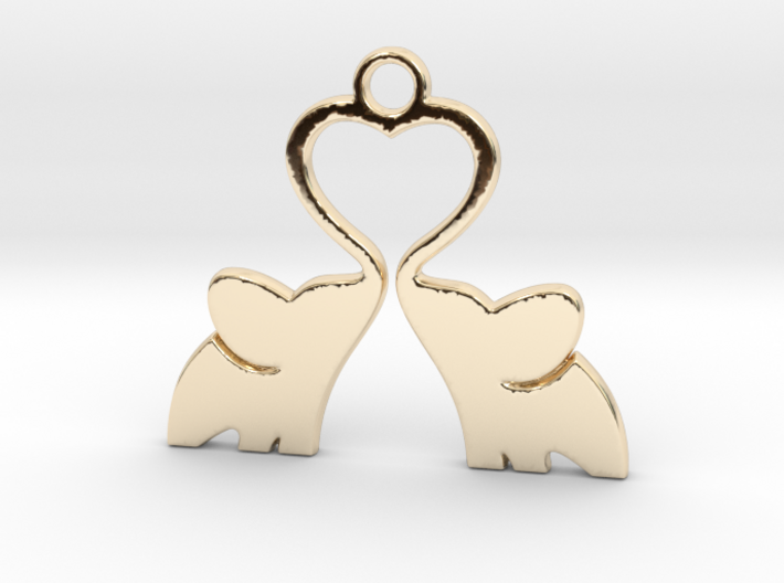 Elephant Heart Pendant 3d printed