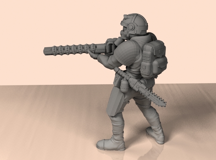 54mm Rusty World mercenary 3d printed