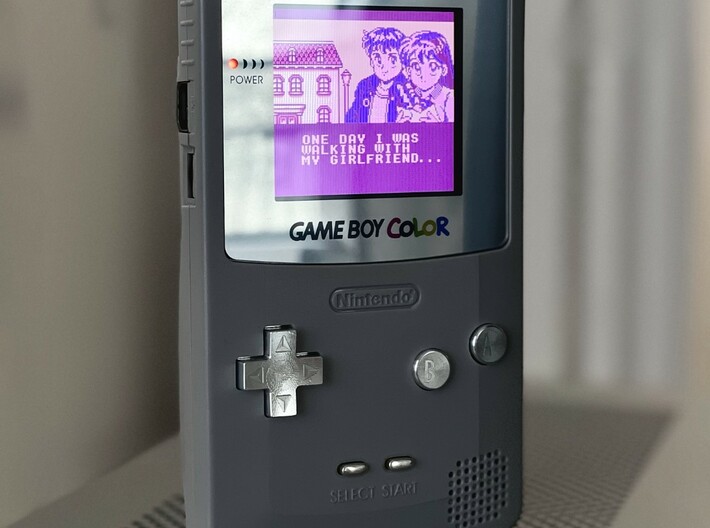 CGB start/select nubs 3d printed game boy color with silver nubs