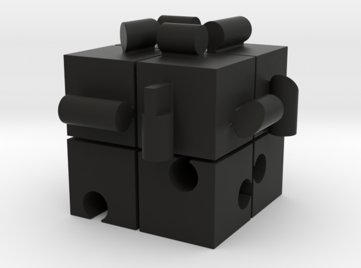 KUMIKIYA Jigsaw Cube [Black] (All pieces) 3d printed